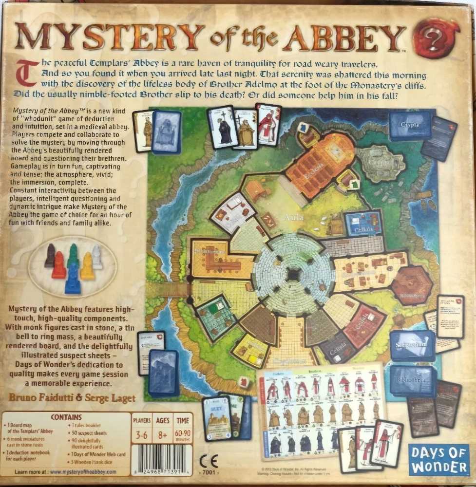 Mystery Of The Abbey  (3-6) board game collectible [Barcode 824968713914] - Main Image 3
