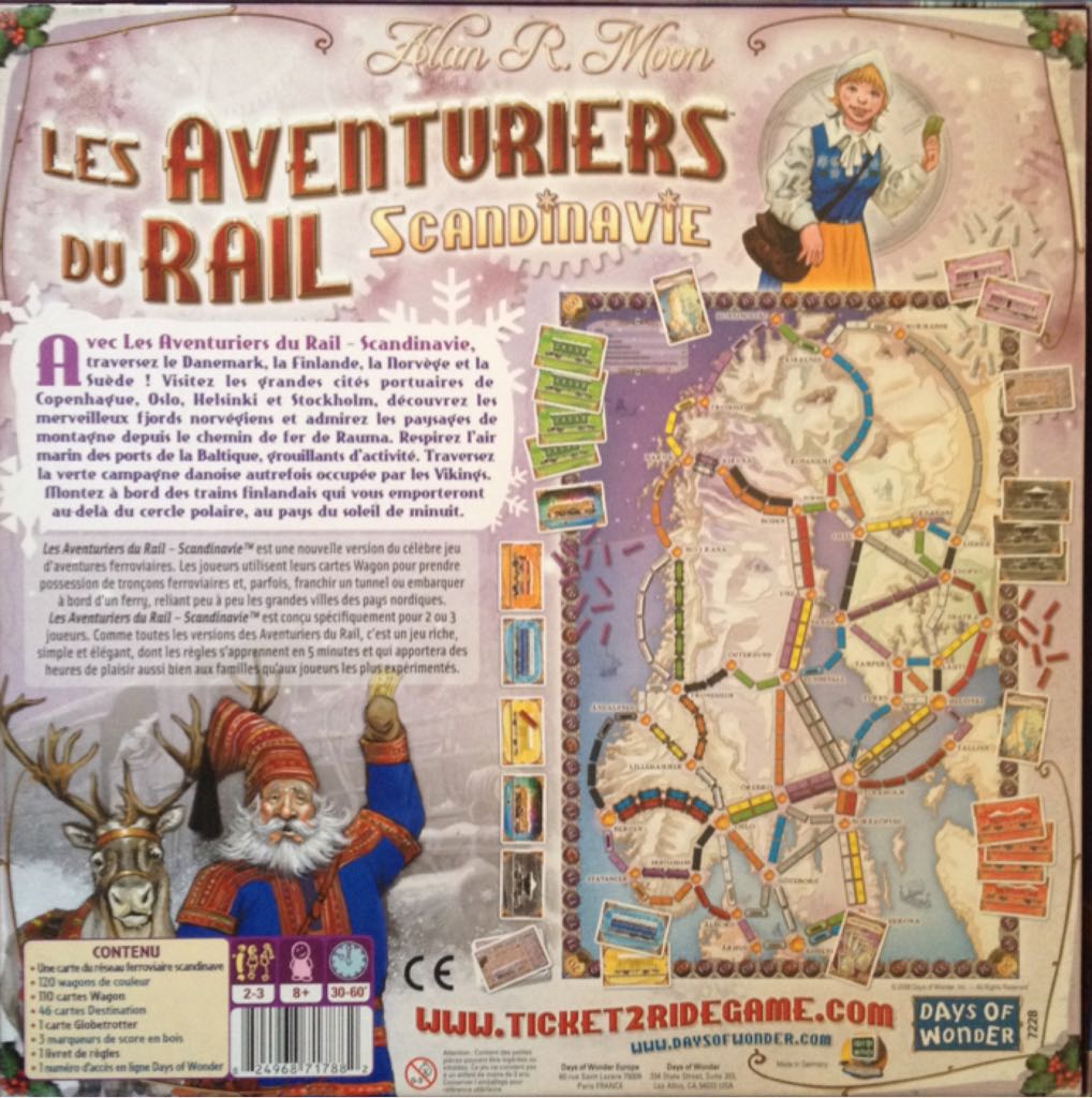 Les Aventuriers du Rail - Scandinavie  (2-3) board game collectible [Barcode 824968717882] - Main Image 2