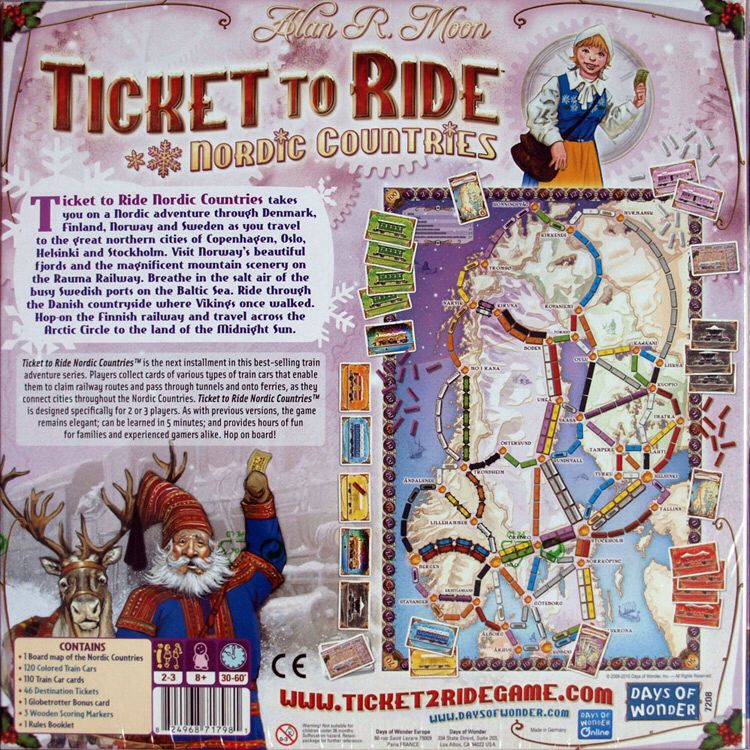 Ticket to Ride: Nordic Countries  (2-3) board game collectible [Barcode 824968717981] - Main Image 2