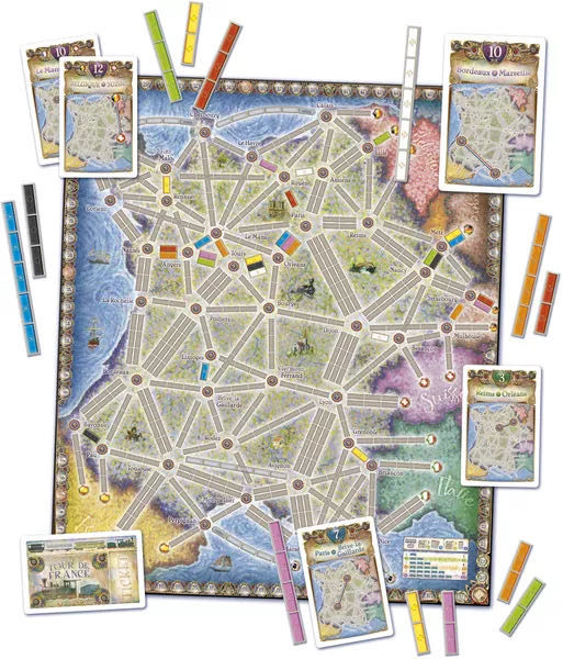 Ticket to Ride: Map 6- France + Old West  (2-6) board game collectible [Barcode 824968721285] - Main Image 3