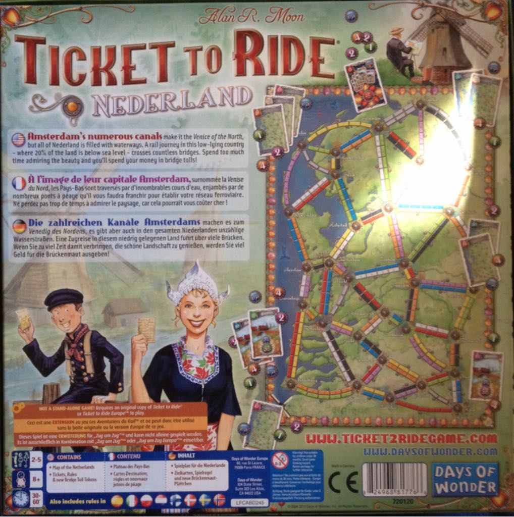 Ticket To Ride: Netherlands  (2-5) board game collectible [Barcode 824968817766] - Main Image 2