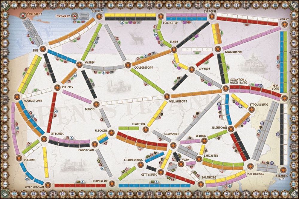 Ticket To Ride: United Kingdom + Pennsylvania  (2-5) board game collectible [Barcode 824968817773] - Main Image 4