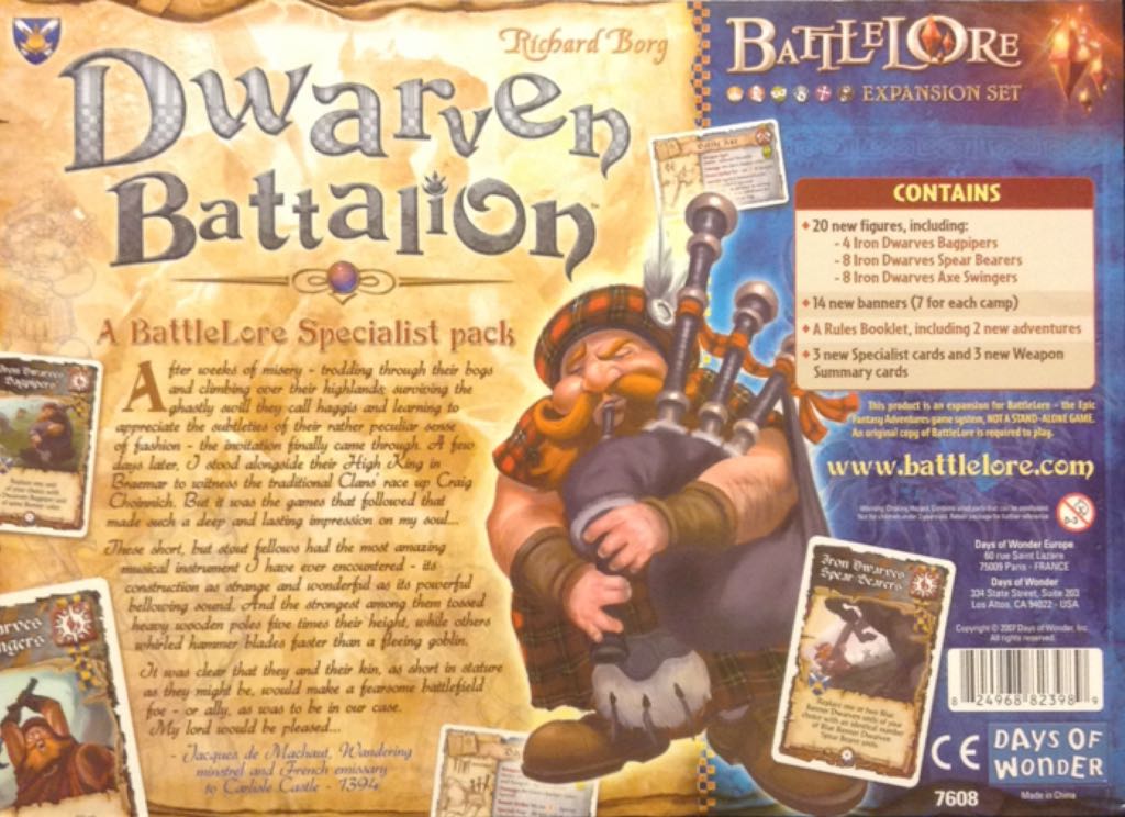 BattleLore: Dwarven Battalion  (2 or 4) board game collectible [Barcode 824968823989] - Main Image 2