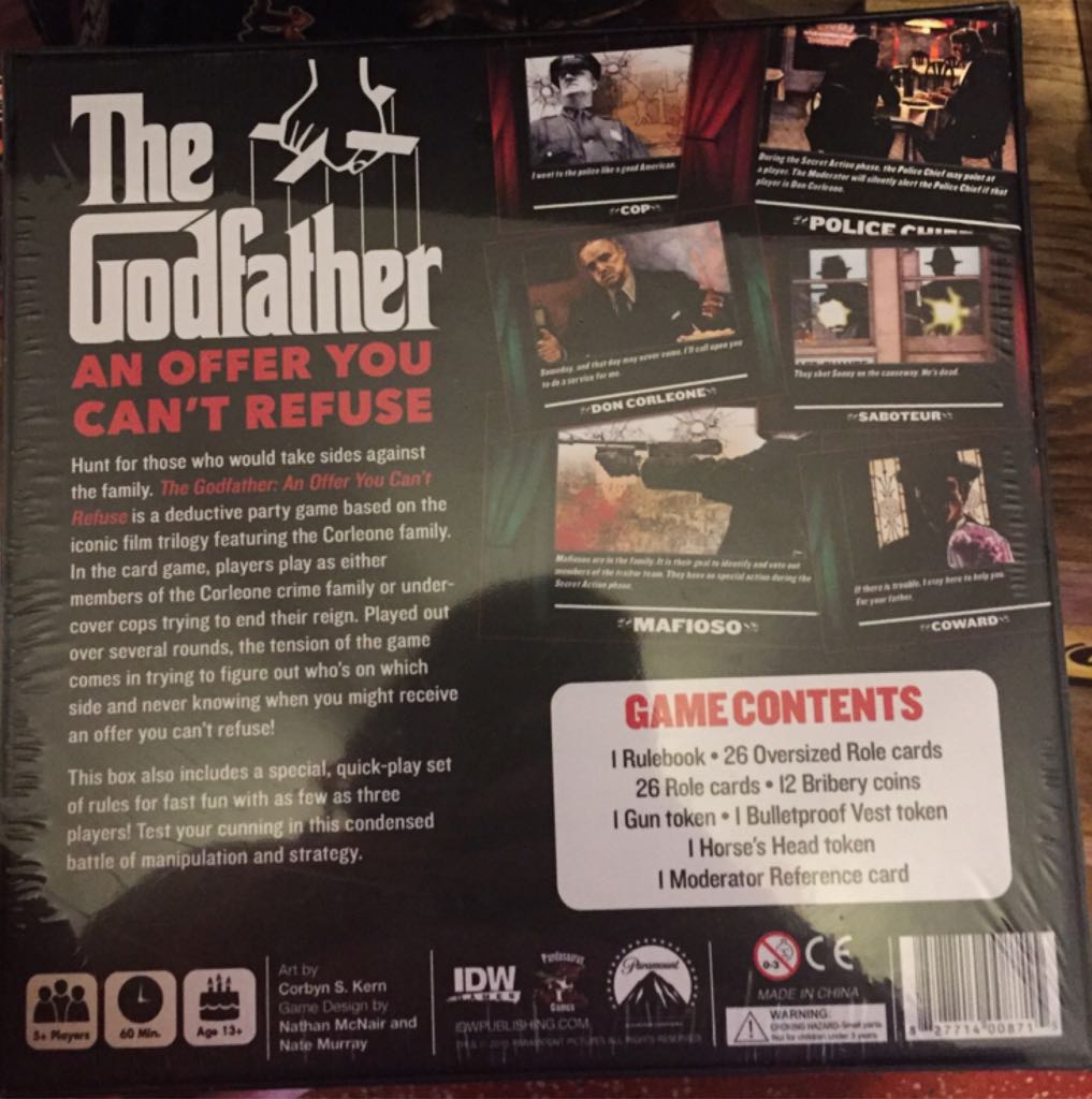 The Godfather An Offer You Can’t Refuse  (5+) board game collectible [Barcode 827714008715] - Main Image 2