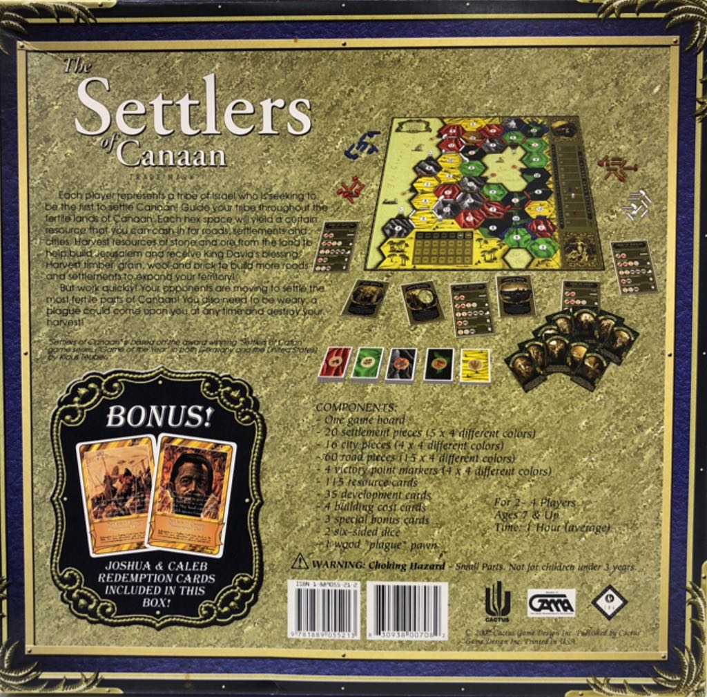Settlers of Canaan, The  (2-4) board game collectible [Barcode 830938007082] - Main Image 2