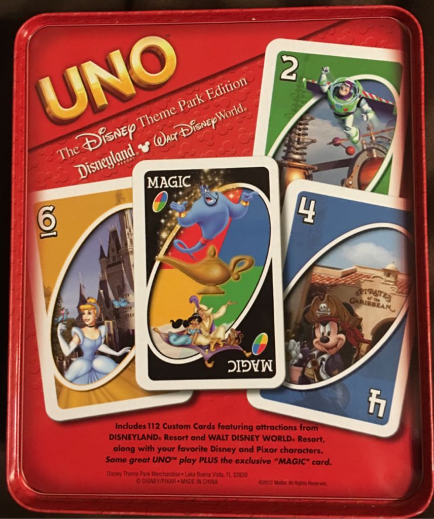Uno Disney Theme Park Edition  (2-4) board game collectible [Barcode 831614005217] - Main Image 2
