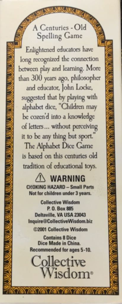 ABC Dice  (2-4) board game collectible [Barcode 836689000013] - Main Image 2