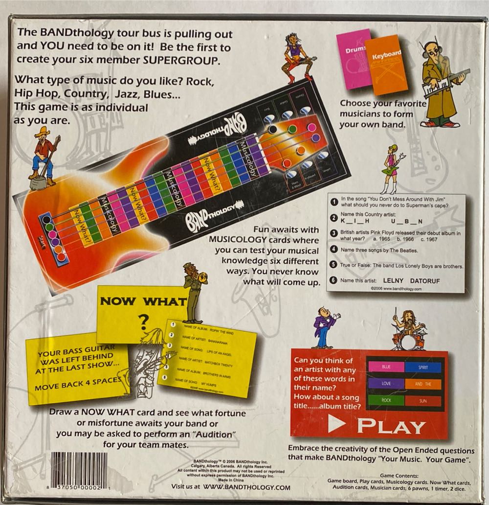 Bandthology  (2+) board game collectible [Barcode 837050000021] - Main Image 2