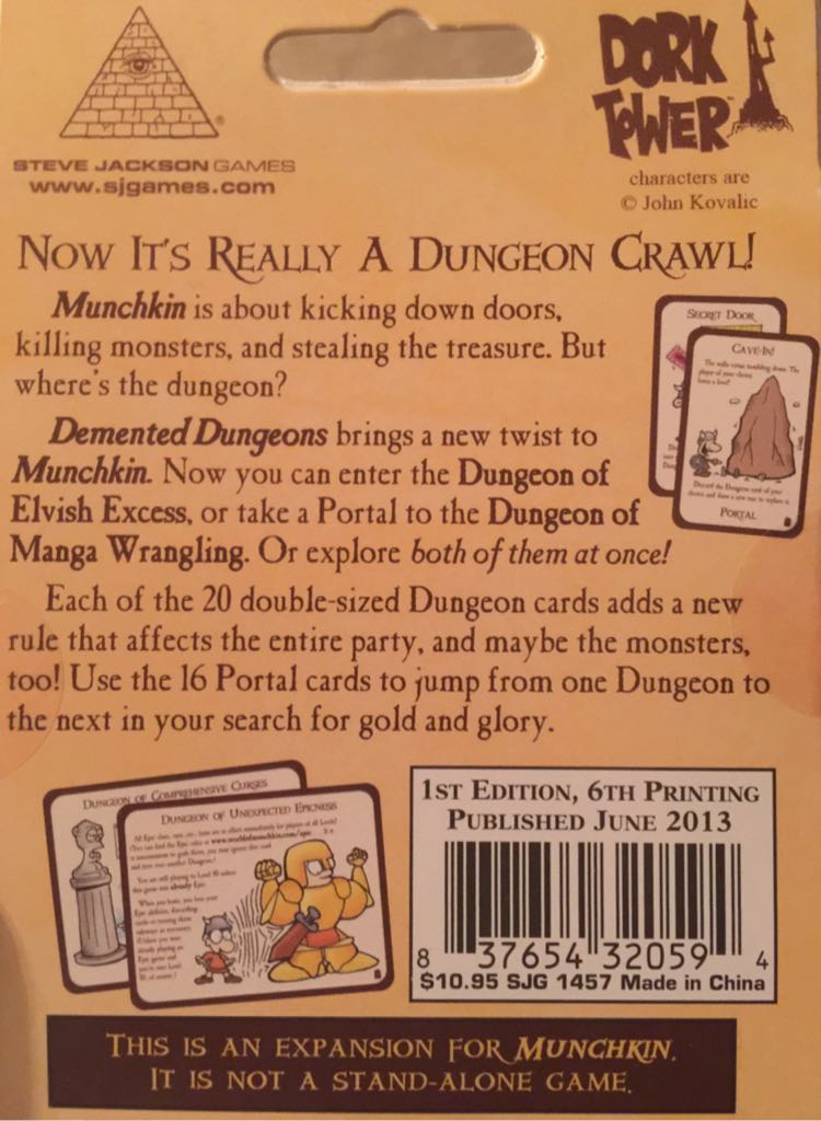 Munchkin 06: Demented Dungeons  (3-6) board game collectible [Barcode 837654320594] - Main Image 2