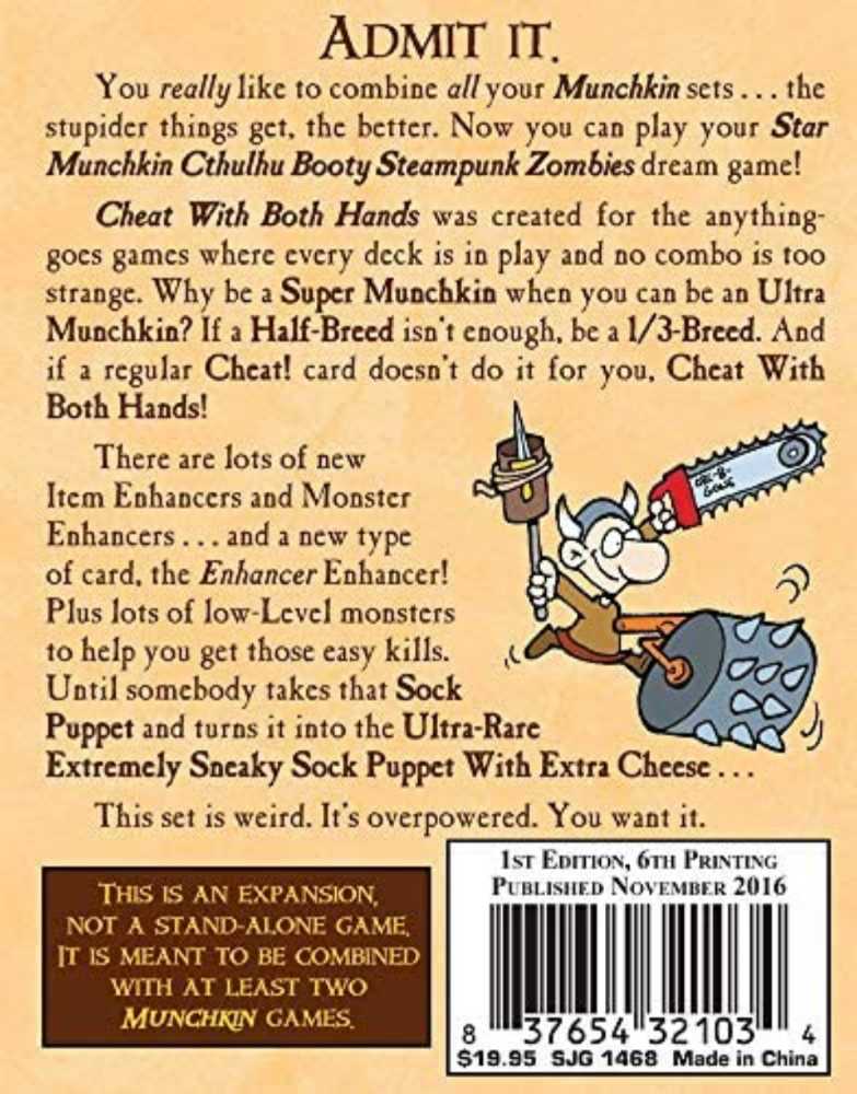 Munchkin 7: Cheat With Both Hands  (2-6) board game collectible [Barcode 837654321034] - Main Image 2