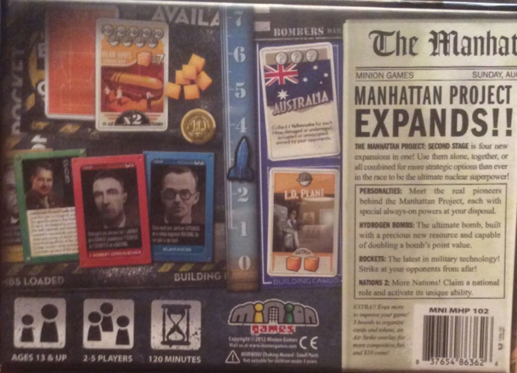 Manhattan Project, The: Second Stage  (2-5) board game collectible [Barcode 837654863626] - Main Image 2