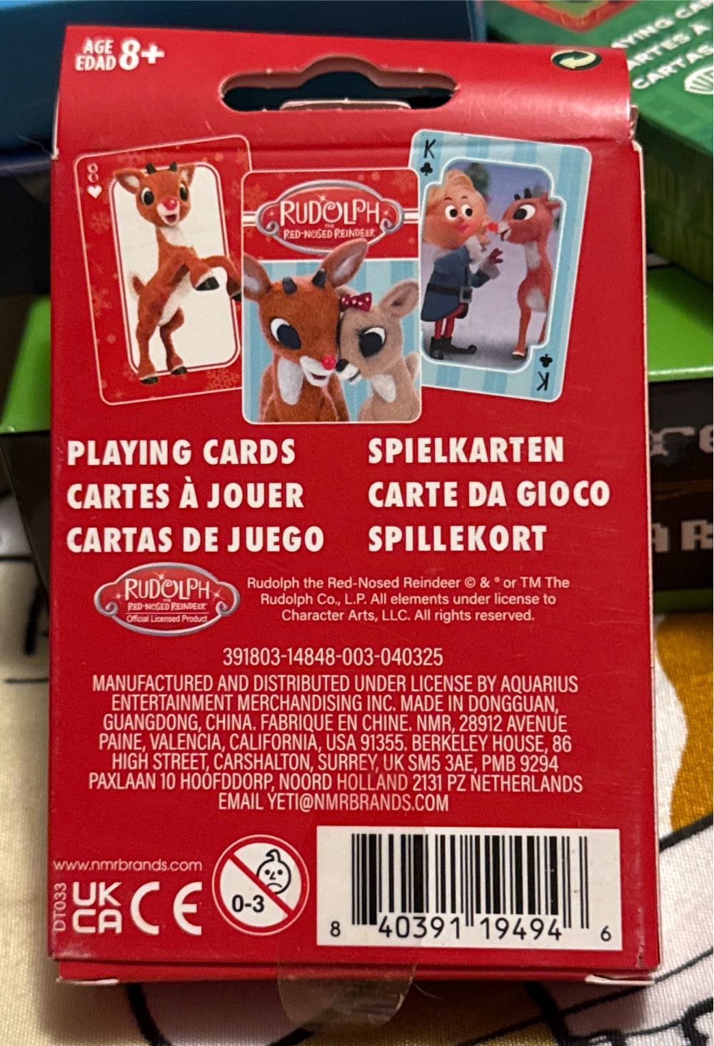 Rudolph The Red Nosed Reindeer Playing Cards  board game collectible [Barcode 840391114302] - Main Image 2