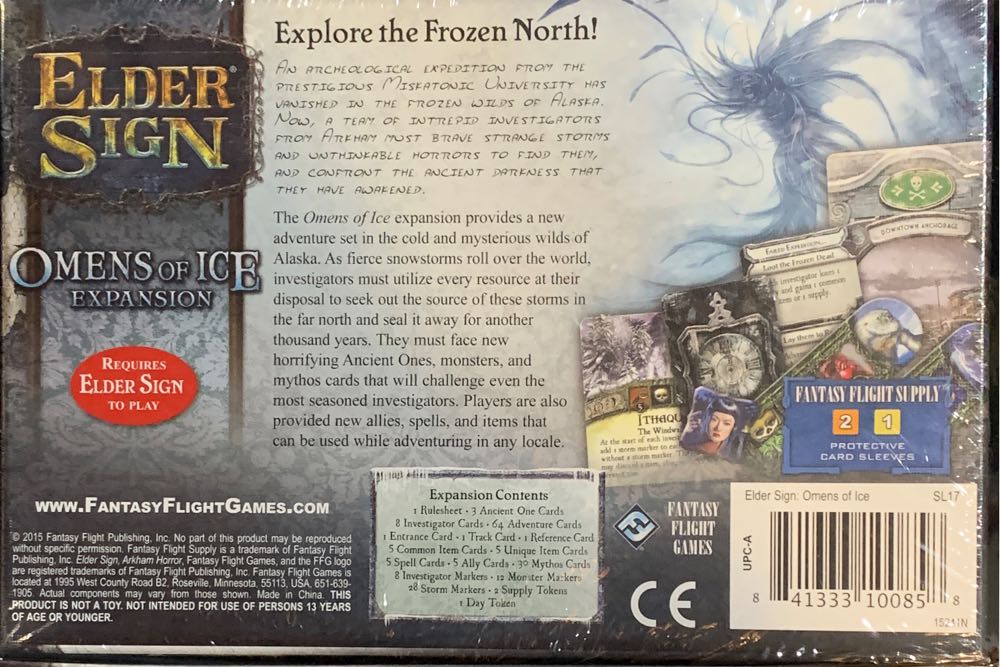 Elder Sign: Exp #3 Omens Of Ice  (1 - 8) board game collectible [Barcode 841333100858] - Main Image 2