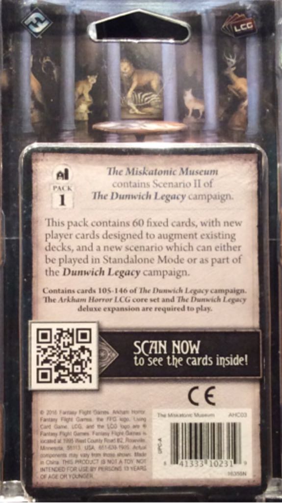 Arkham Horror LCG: 2a - The Miskatonic Museum - Mythos Pack 1  (1-2) board game collectible [Barcode 841333102319] - Main Image 2