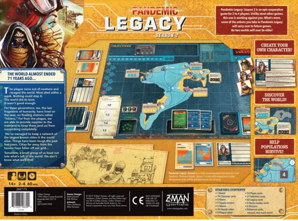 Pandemic Legacy: Season 2  (2-4) board game collectible [Barcode 841333103309] - Main Image 2