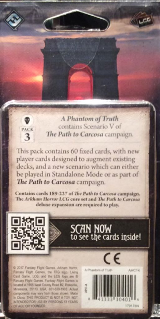 Arkham Horror: The Card Game - A Phantom Of Truth Mythos Pack  (1-2) board game collectible [Barcode 841333104016] - Main Image 2