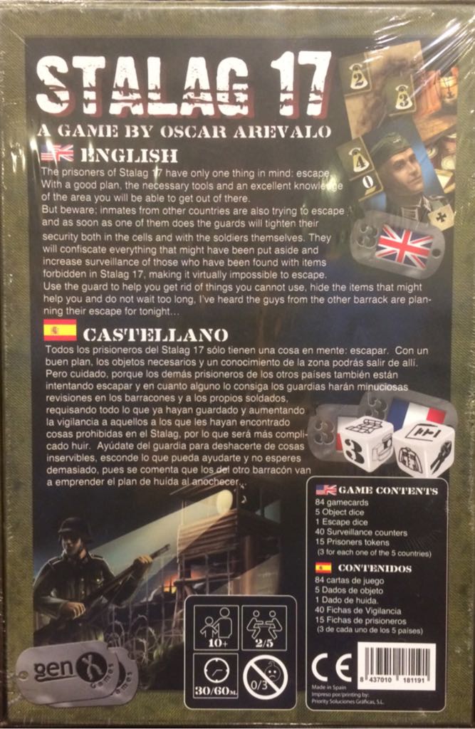 Spiel Stalag 17 von gen X Games engl.  (2 to 5) board game collectible [Barcode 8437010181191] - Main Image 2