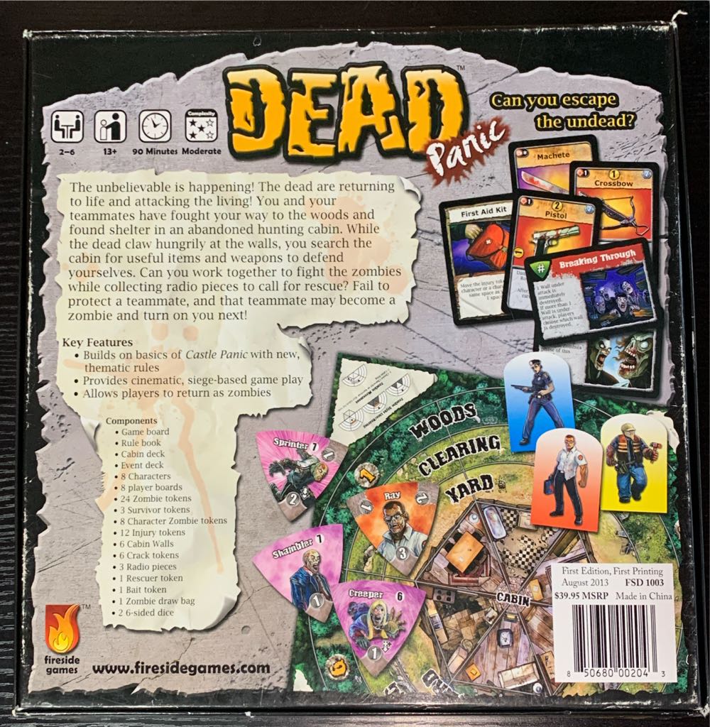 Dead Panic  (2-6) board game collectible [Barcode 850680002043] - Main Image 2