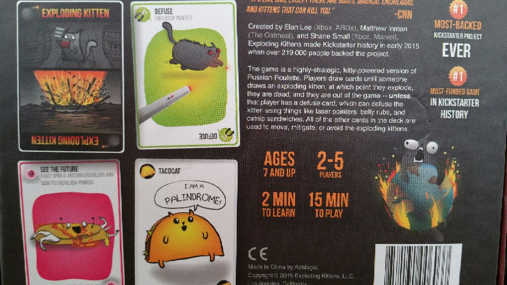 Exploding Kittens  (2-5) board game collectible [Barcode 852131006037] - Main Image 2