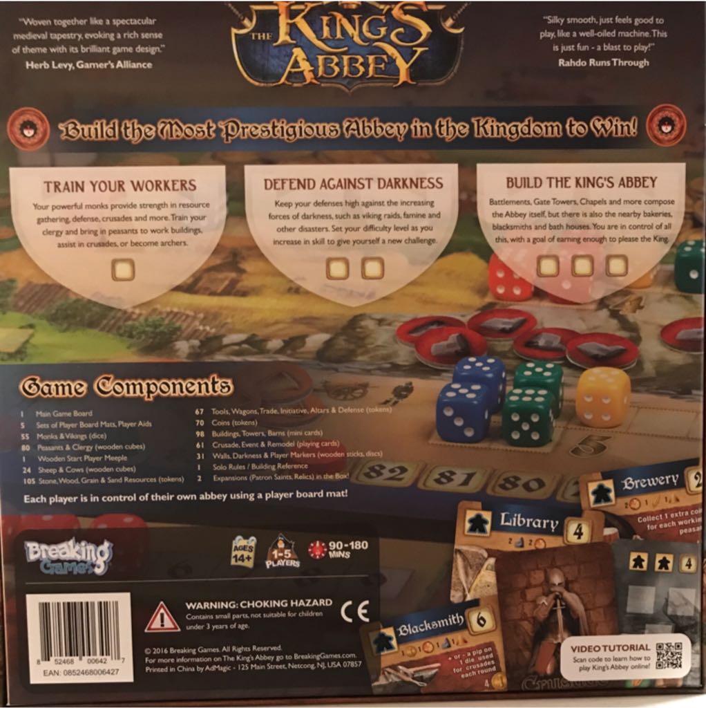 King’s Abbey, The  (1 to 5) board game collectible [Barcode 852468006427] - Main Image 2