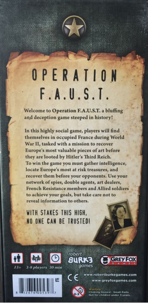 Operation F.A.U.S.T.  (3-8) board game collectible [Barcode 852676005397] - Main Image 2
