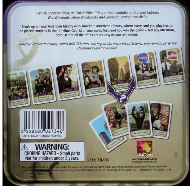 Timeline: American History  (2-8) board game collectible [Barcode 852791003124] - Main Image 2