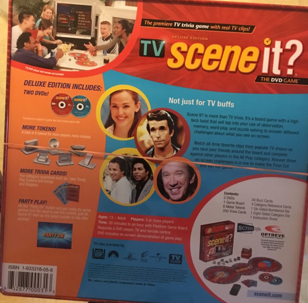 Scene it?: TV Deluxe Edition In Tin   (2-12) board game collectible [Barcode 852877000313] - Main Image 2