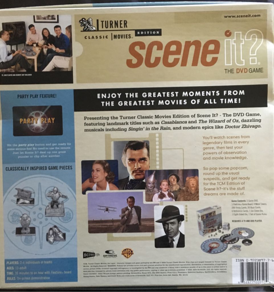 SCENE IT? Turner Classic Movies Edition  (2-4; Team) board game collectible [Barcode 852877000504] - Main Image 2