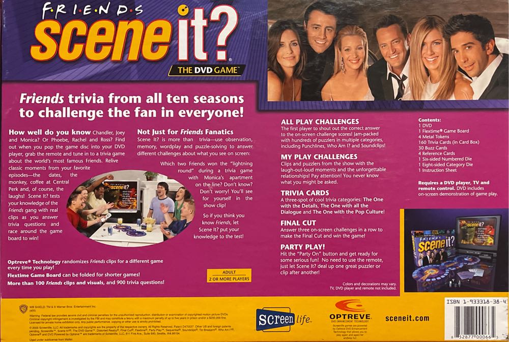 Scene It? FRIENDS  (2-4) board game collectible [Barcode 852877000665] - Main Image 2