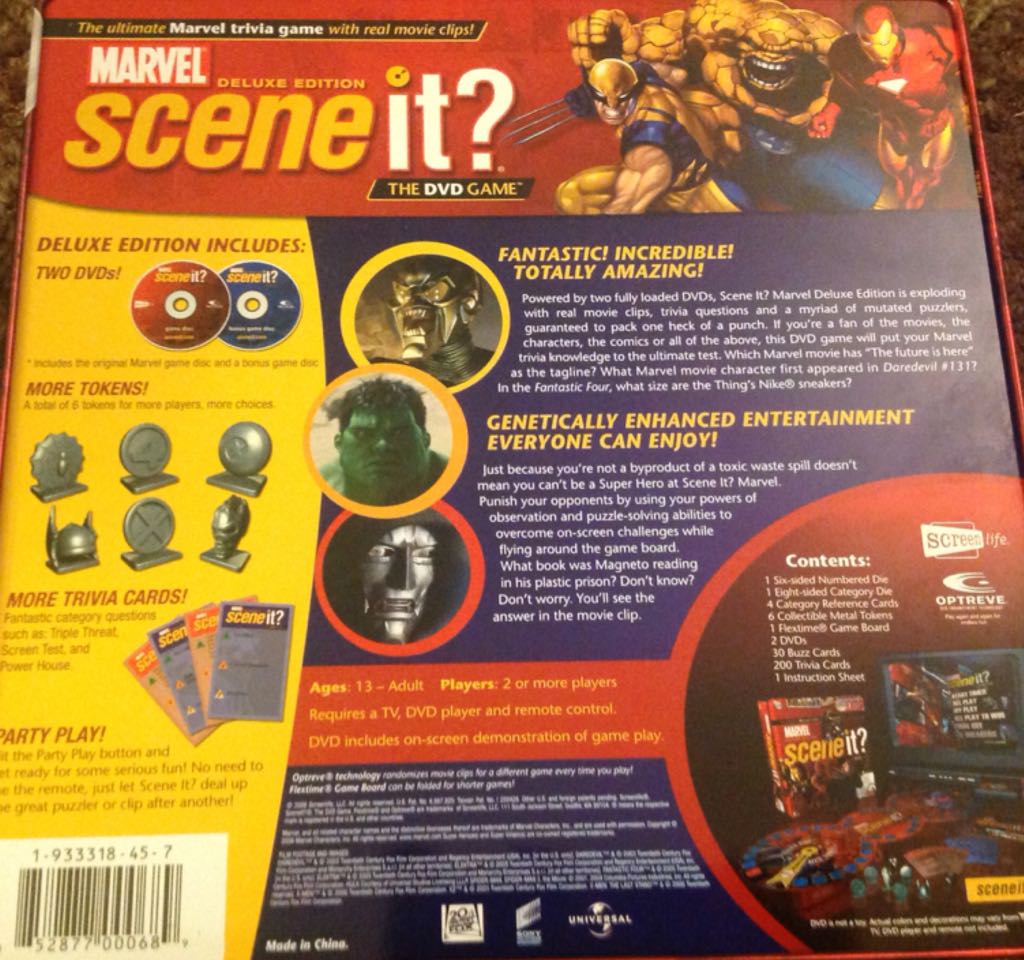 Marvel Scene It  (2+) board game collectible [Barcode 852877000689] - Main Image 2