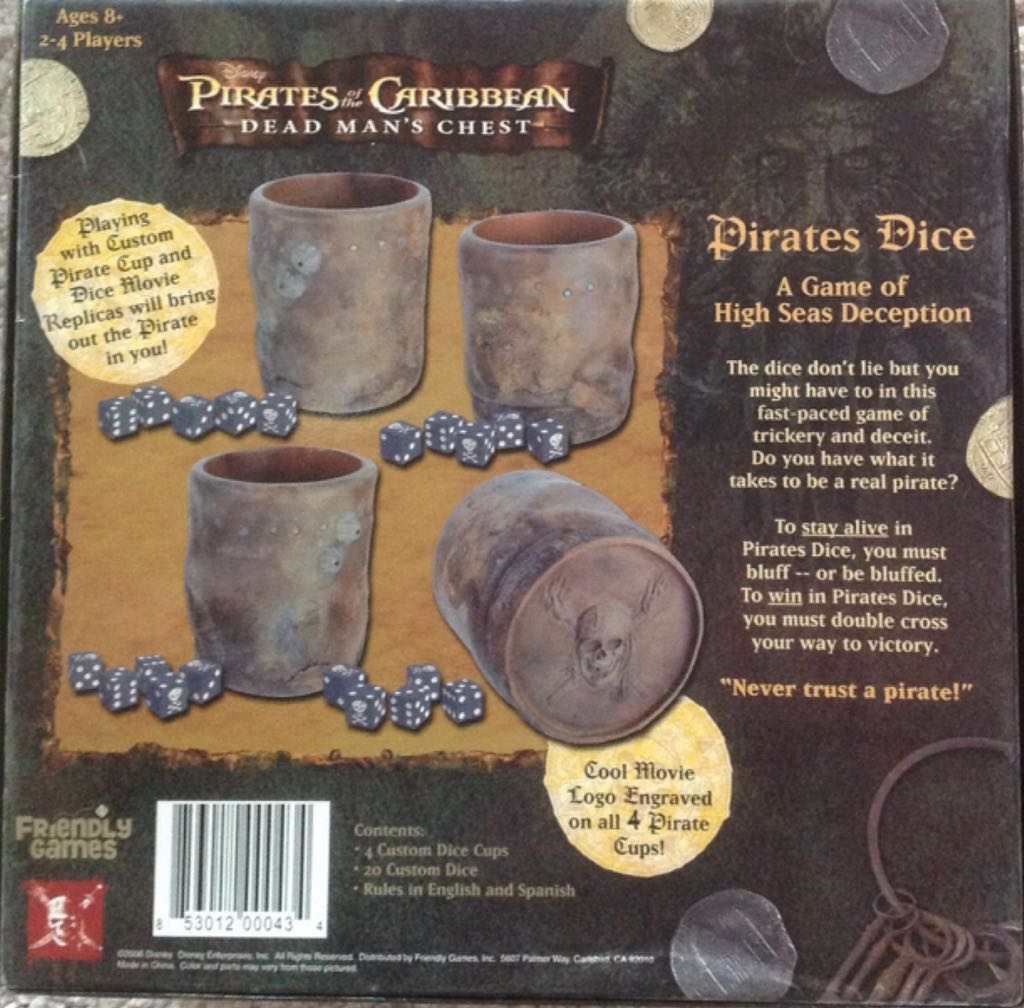 Pirate Dice • POTC Dead Man’s Chest  (2-4) board game collectible [Barcode 853012000434] - Main Image 2