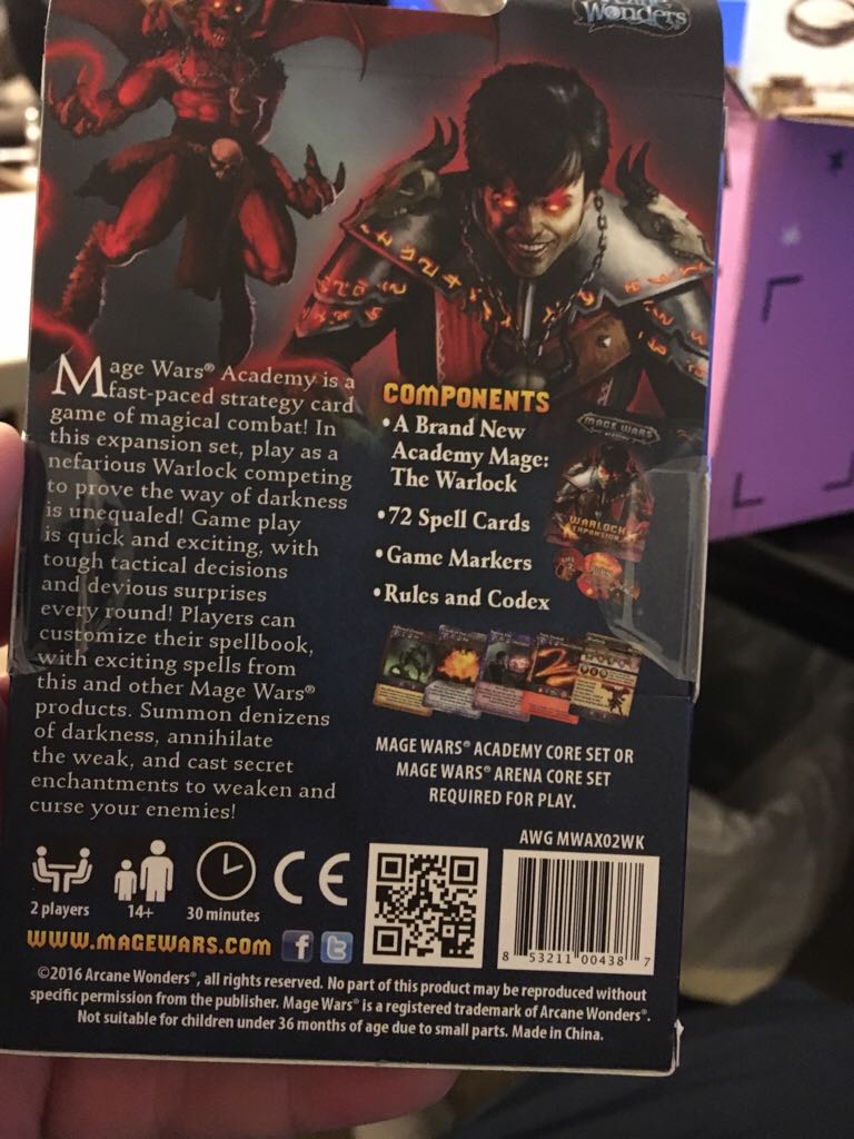 Mage Wars Academy: Warlock Expansion   board game collectible [Barcode 853211004387] - Main Image 2