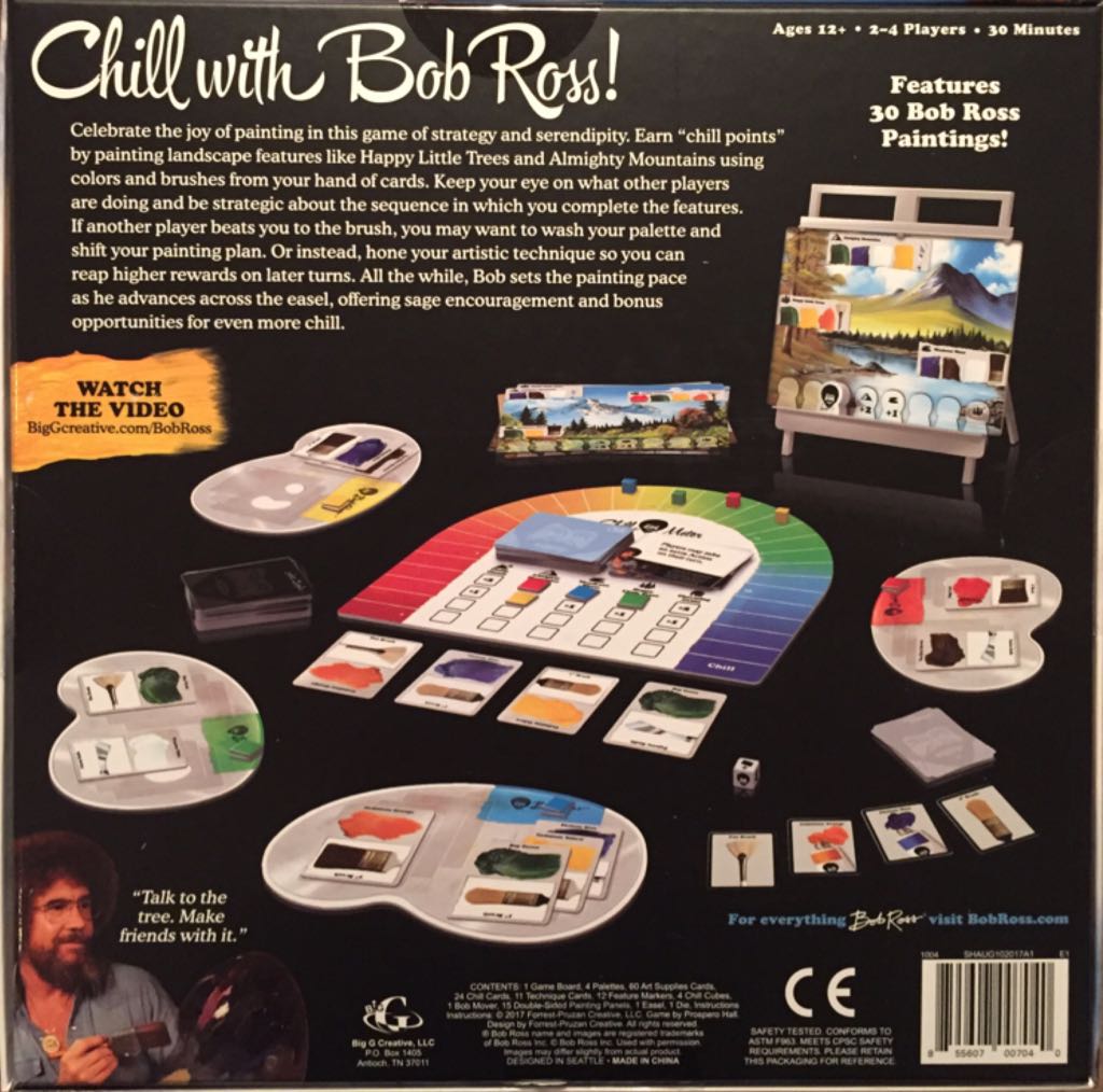 Bob Ross: The Art of Chill Game  (2-4) board game collectible [Barcode 855607007040] - Main Image 2