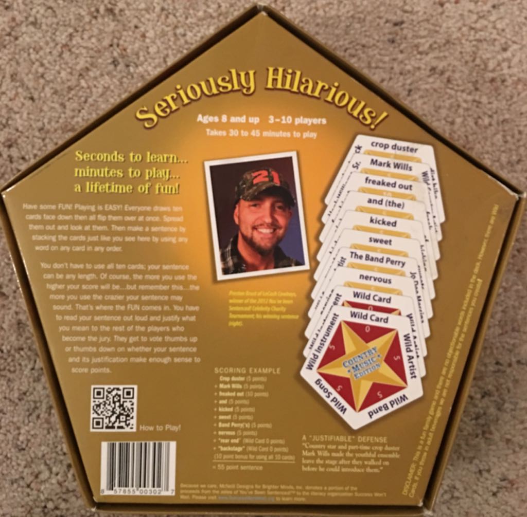 You’ve Been Sentenced! : Country Music Edition  (3-10) board game collectible [Barcode 857855003027] - Main Image 2