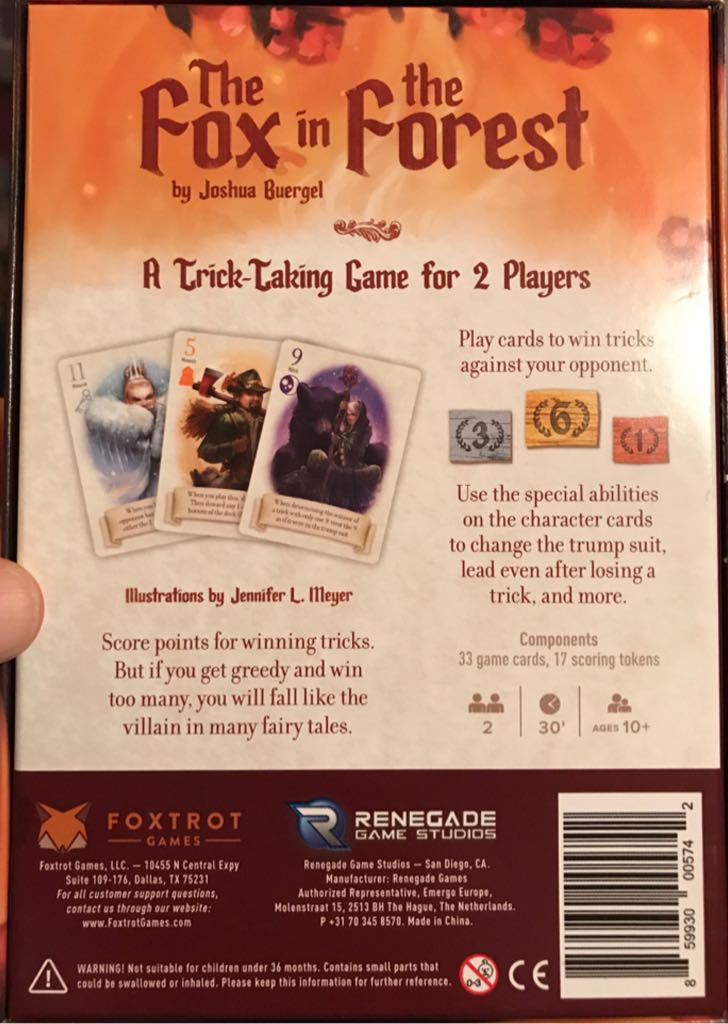 Fox In the Forest, The  (2) board game collectible [Barcode 859930005742] - Main Image 2