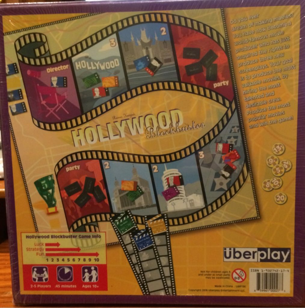 Hollywood Blockbuster  (2-5) board game collectible [Barcode 859961000273] - Main Image 2