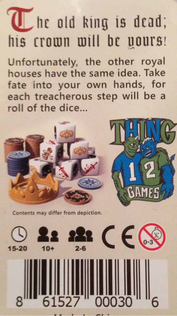 Dice of Crowns  (2-6) board game collectible [Barcode 861527000306] - Main Image 2