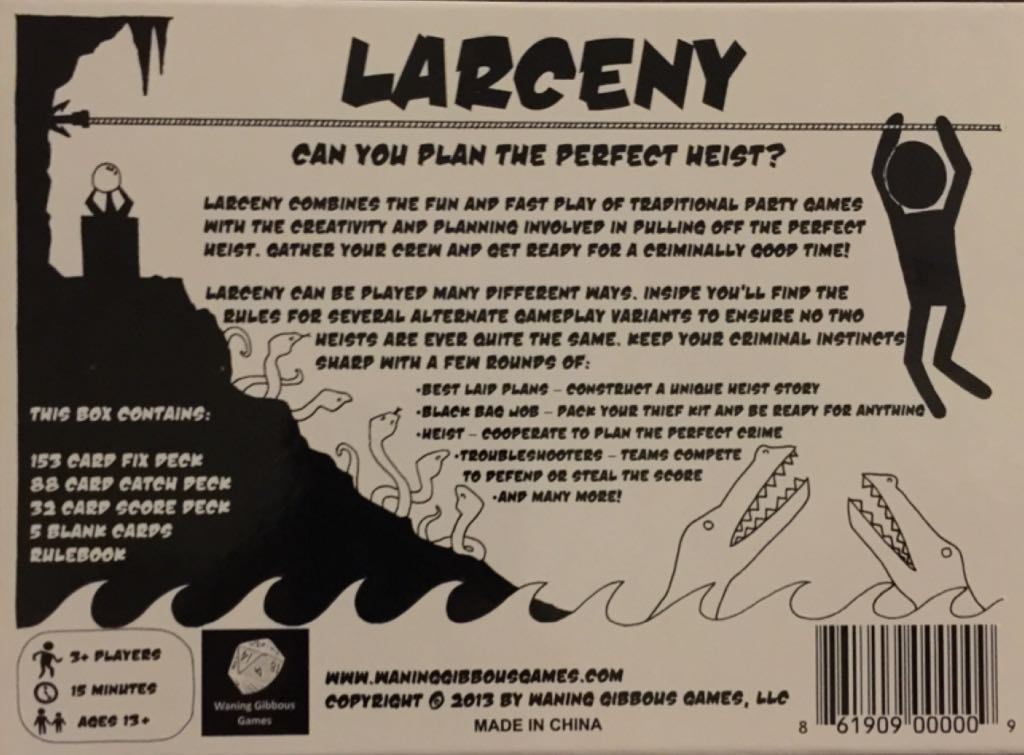 Larceny  (3) board game collectible [Barcode 861909000009] - Main Image 2
