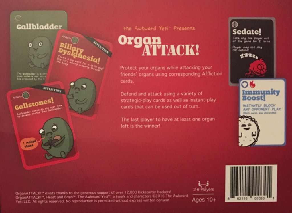 Organ Attack  (2-6) board game collectible [Barcode 862116000301] - Main Image 2