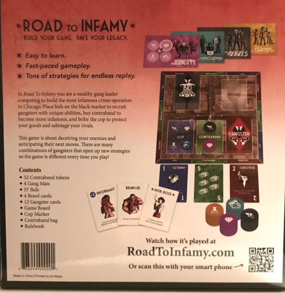 Road to Infamy  (2 to 4) board game collectible [Barcode 863244000201] - Main Image 2