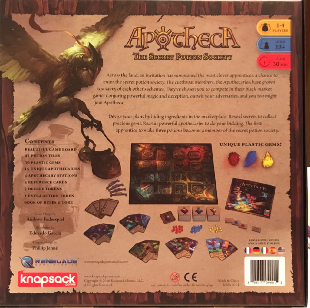 Apotheca: The Secret Potion Society  (1 - 4) board game collectible [Barcode 868377000012] - Main Image 2