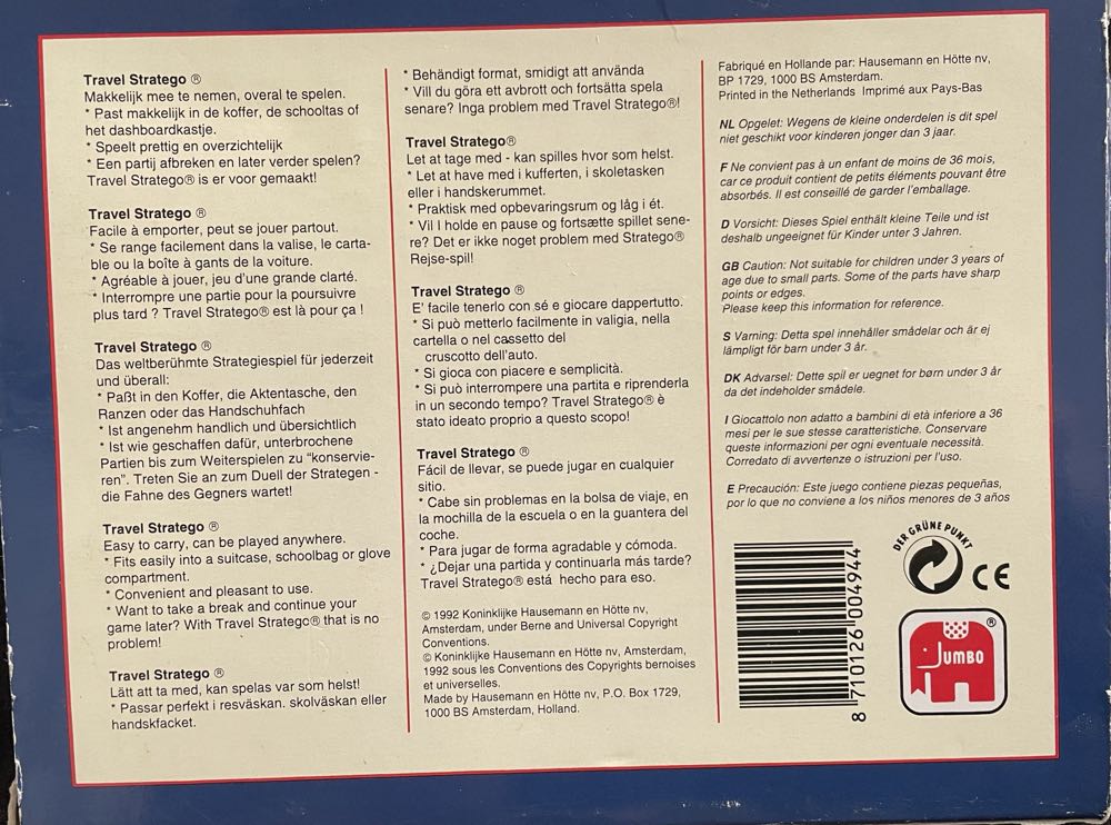 Stratego Travel  (2) board game collectible [Barcode 8710126004944] - Main Image 2