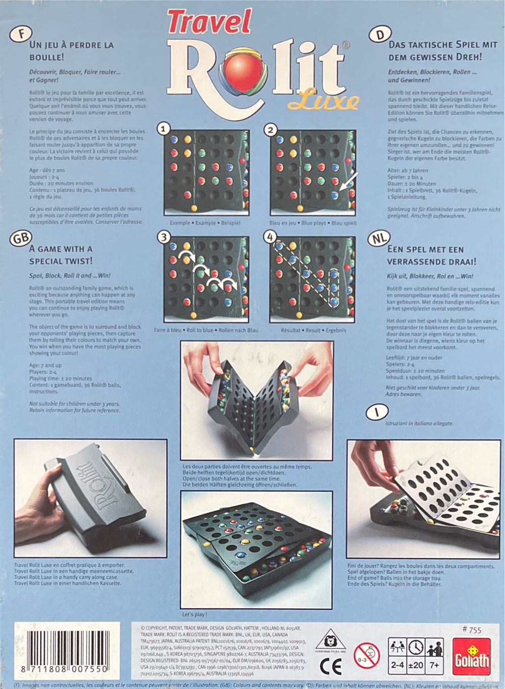 Travel Rolit Luxe - Goliath Spiel 755.  (2-4) board game collectible [Barcode 8711808007550] - Main Image 2