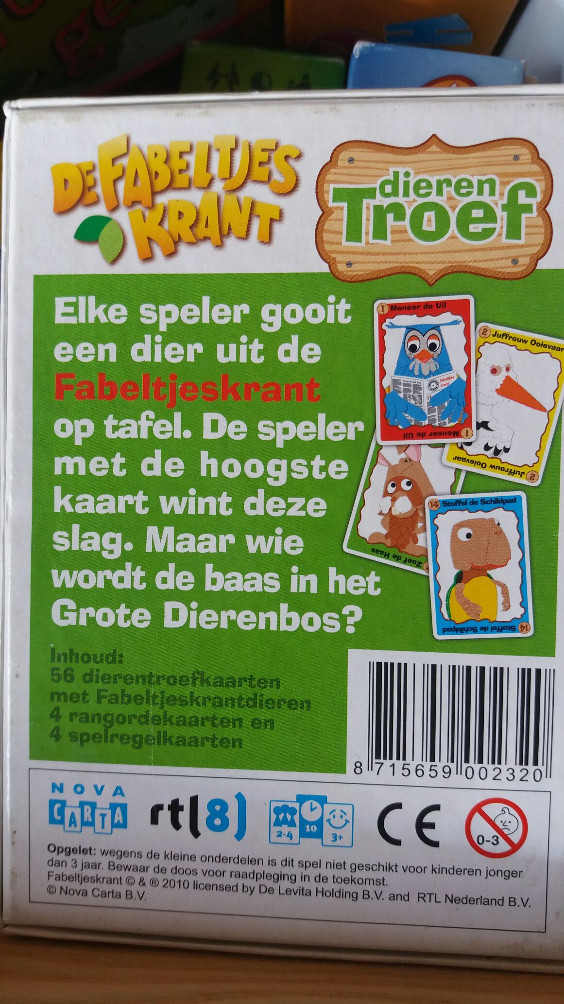 de fabeltjeskrant dieren troef  (2-4) board game collectible [Barcode 8715659002320] - Main Image 2