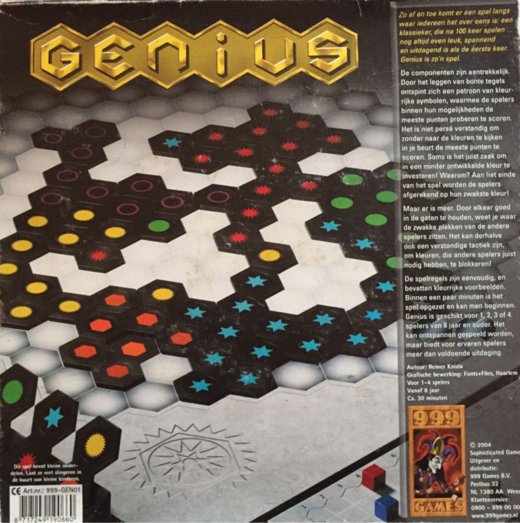 Genius  (4) board game collectible [Barcode 8717249190660] - Main Image 2