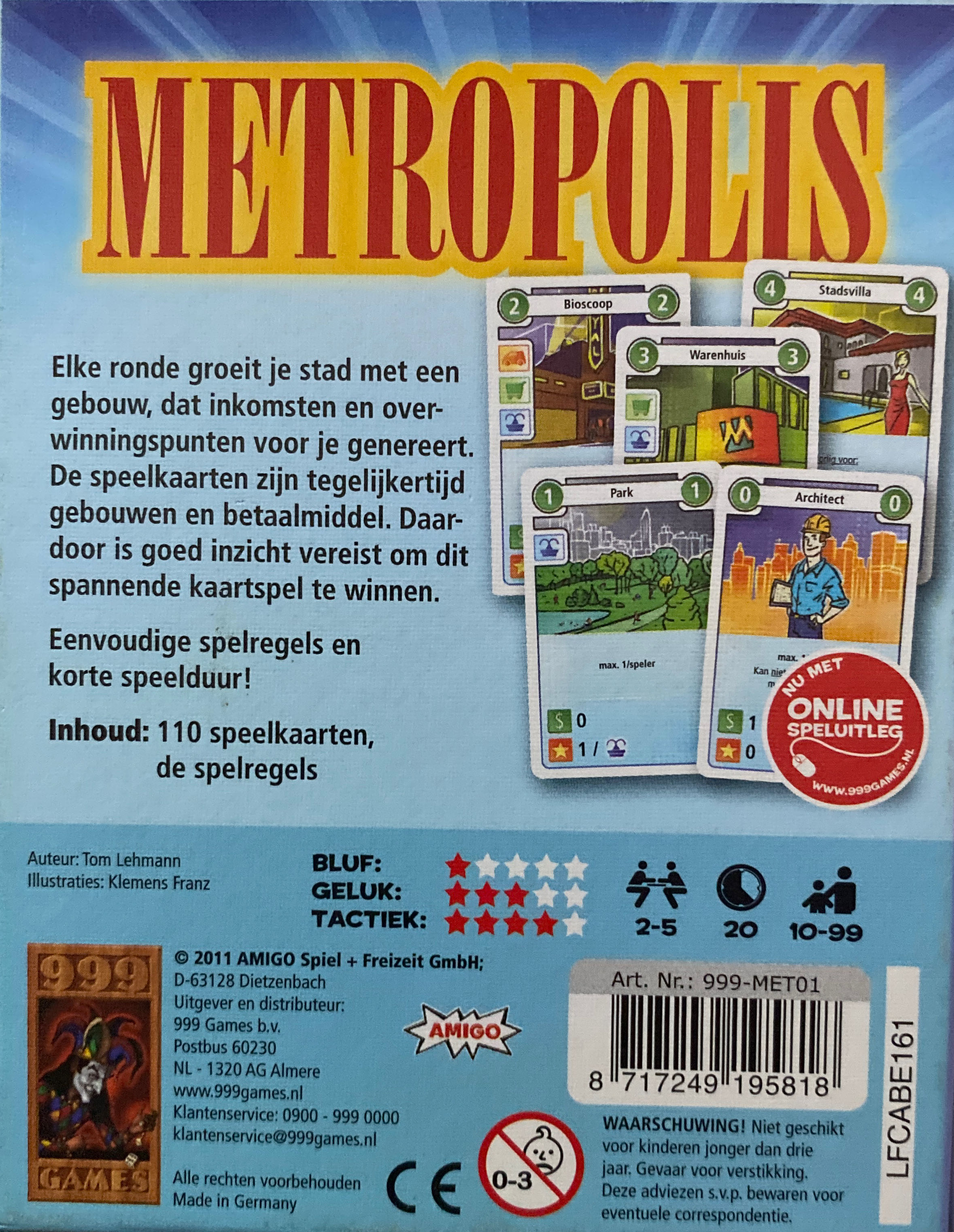Metropolis  (2-5) board game collectible [Barcode 8717249195818] - Main Image 2