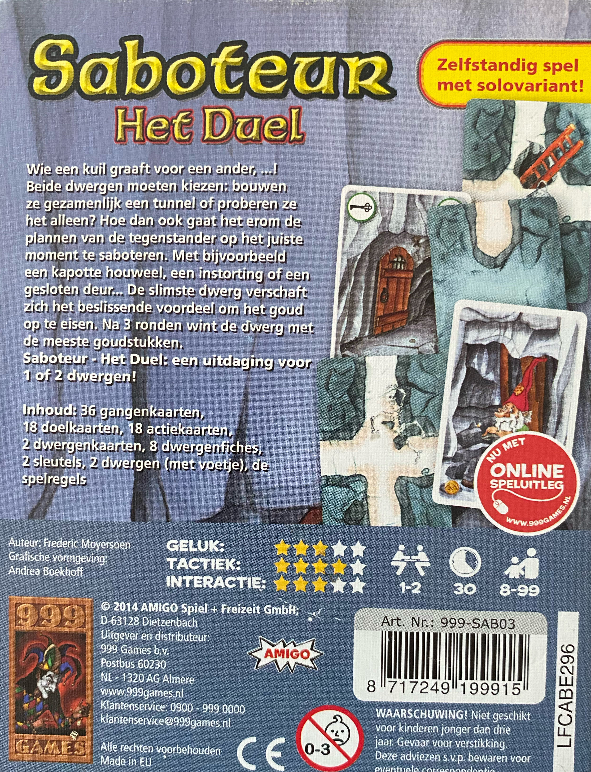 Saboteur - Het Duel  (1-2 Players) board game collectible [Barcode 8717249199915] - Main Image 2