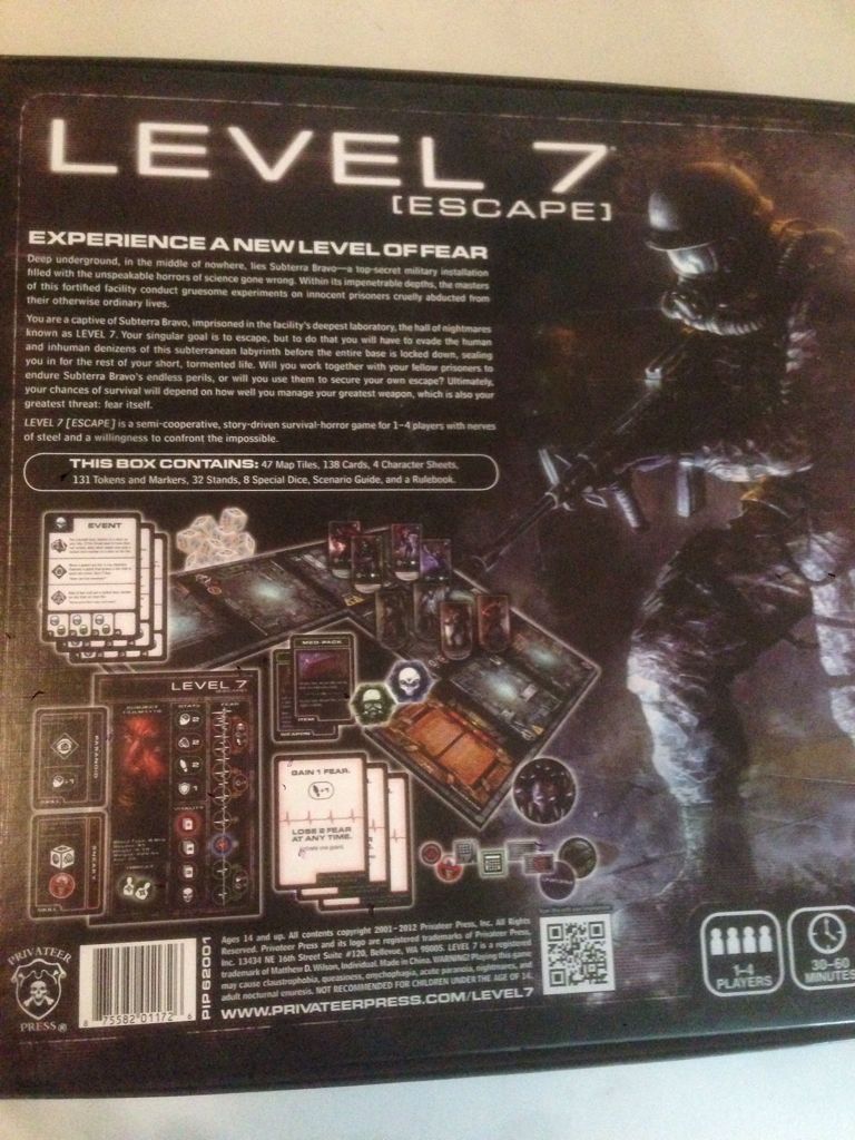 Level 7 (Escape)  (1 - 4) board game collectible [Barcode 875582011726] - Main Image 2