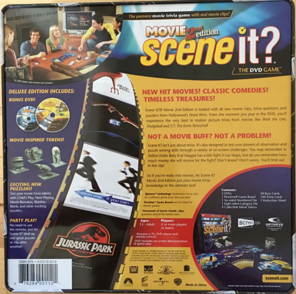 SCENE IT? Movies Second EDITION Deluxe  (2+) board game collectible [Barcode 876284001121] - Main Image 2