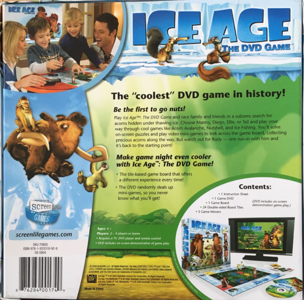Ice Age : The DVD Game  (2+) board game collectible [Barcode 876284001749] - Main Image 2
